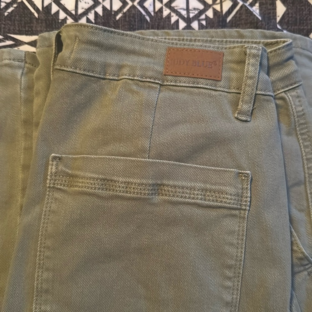 Judy blue olive green bell bottom jeans